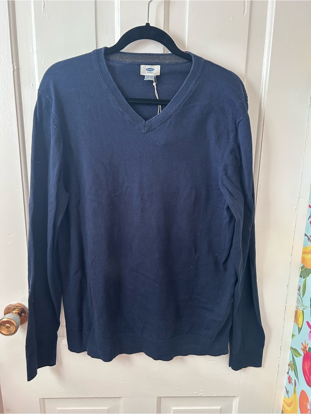 Old Navy Men's Navy Blue V-Neck Pullover Sweater - Size Large